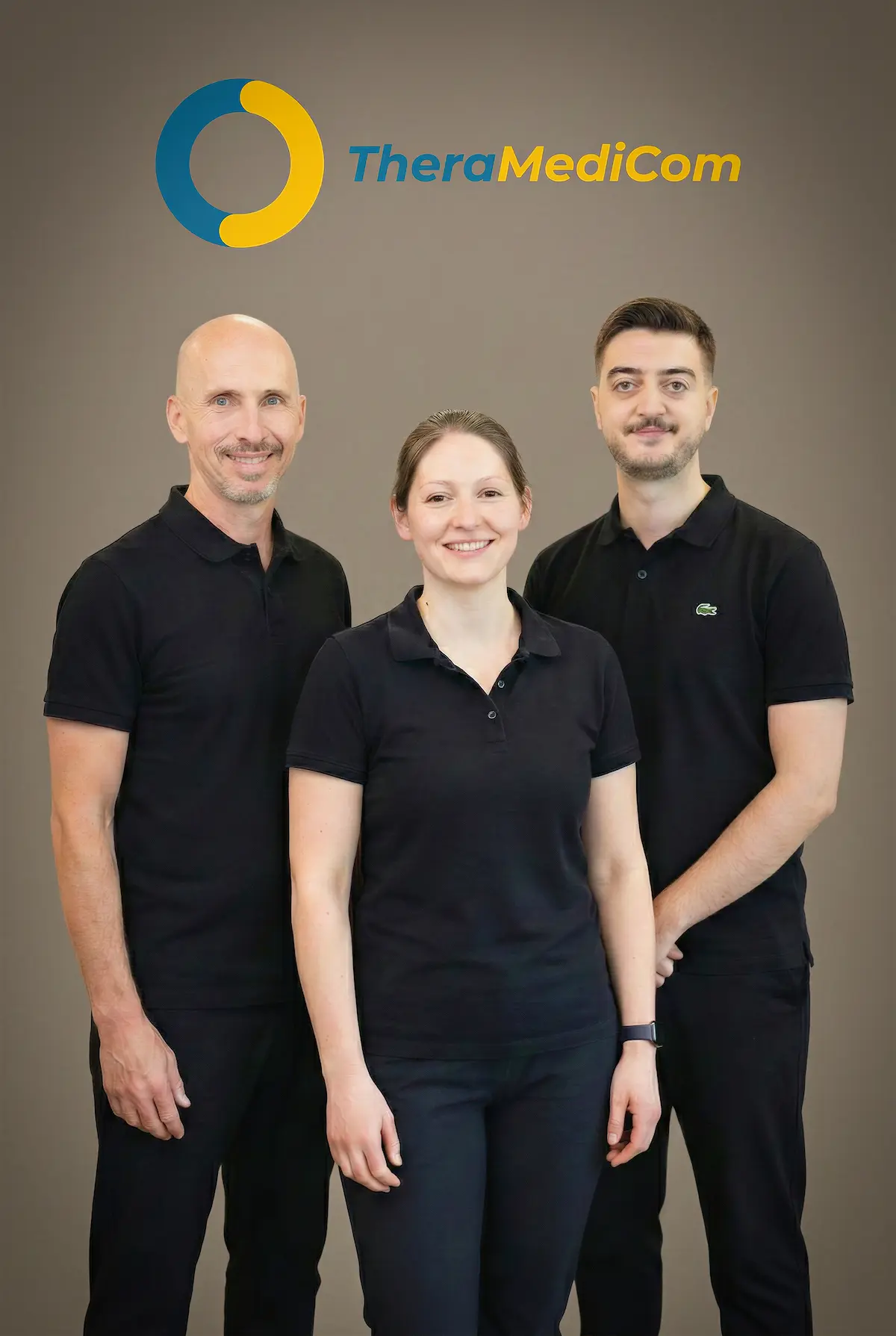 Das Team der Physiotherapie TheraMediCom in Dortmund: Eike Maschewski, Diana Sprenger und Sercan Gürbüz (von links nach rechts).